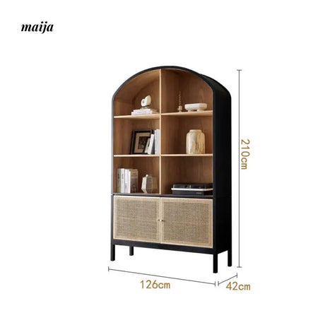 RATTAN CRAFTSMAN Retro Wooden Bookcase from RATTAN CRAFTSMAN