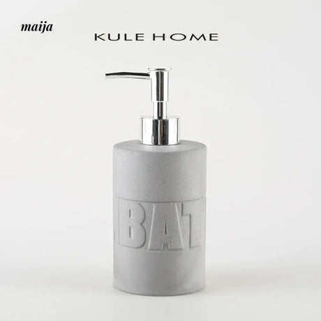 KULE HOME Grey Cement Ceramic Lotion Bottle for Bathroom from KULE HOME