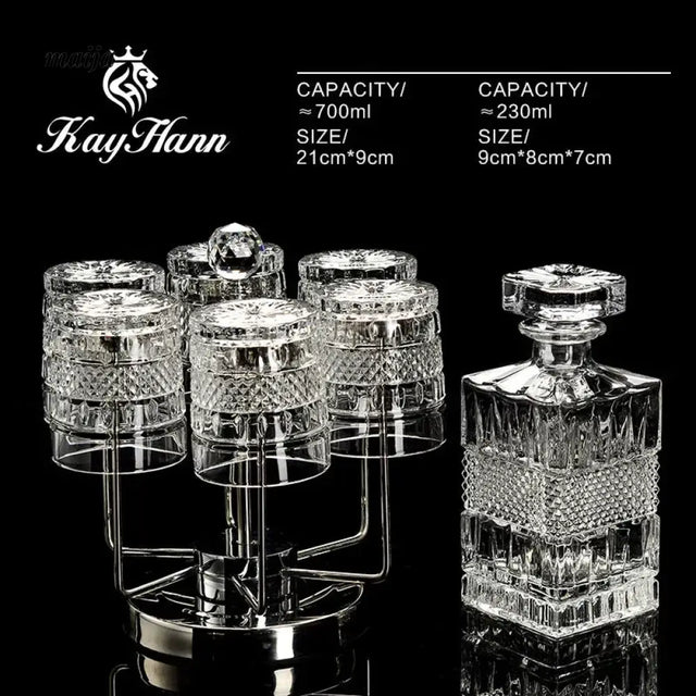 Crystal Whiskey Decanter and Glass Set from KEYHUAN