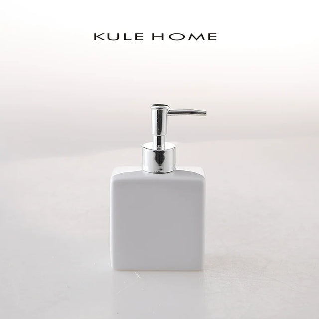 KULE HOME Square Ceramic Lotion Bottle for Bathroom from KULE HOME