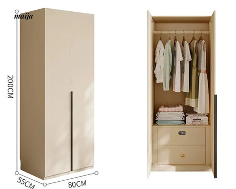 MEIHOUSE Cream Bedroom Wardrobe Flat Door Storage Cabinet from MEIHOUSE