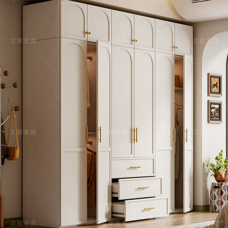 AIWO Romy Economical French Cream Wardrobe with Desk Integration from AIWO