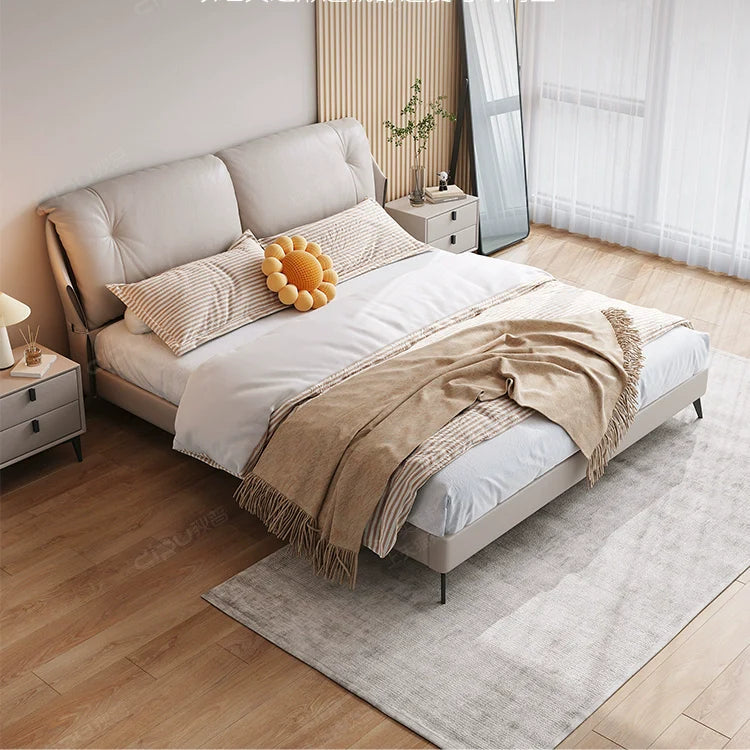 DIPU Emelia Minimalist Cream Designer Bed from DIPU
