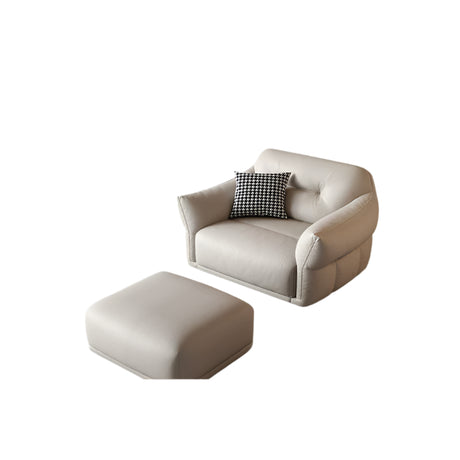 DIPU Serene Imported Leather Cream Sofa from DIPU