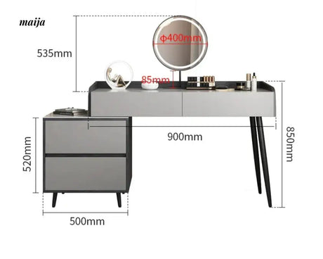 MEIHOUSE Telescopic Scandinavian Dressing Table Modern Bedroom Storage from MEIHOUSE