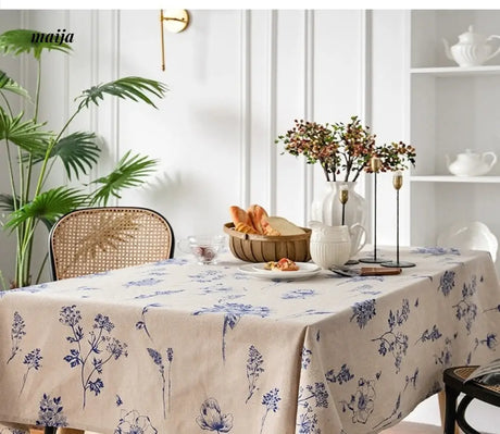 MAN YUE HOME Retro Cotton Tablecloth for Dining or Coffee Table from MAN YUE HOME