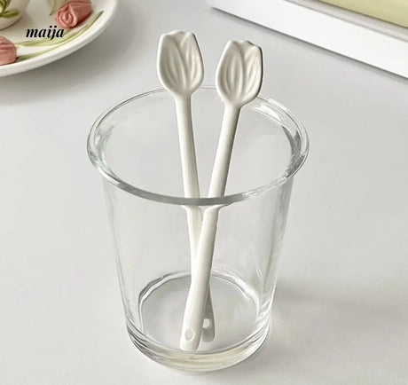 BANKE Tulip Ceramic Coffee Spoon Creative Stick from BANKE