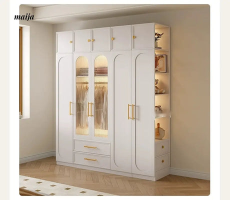 MEIHOUSE French Cream Bedroom Storage Combination Coat Cabinet from MEIHOUSE