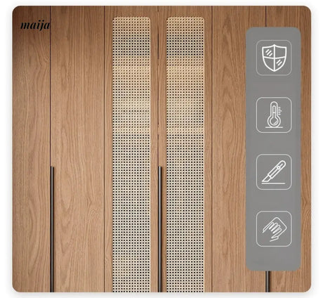 MEIHOUSE Medieval Rattan Glass Door Bedroom Wardrobe Modern Storage from MEIHOUSE