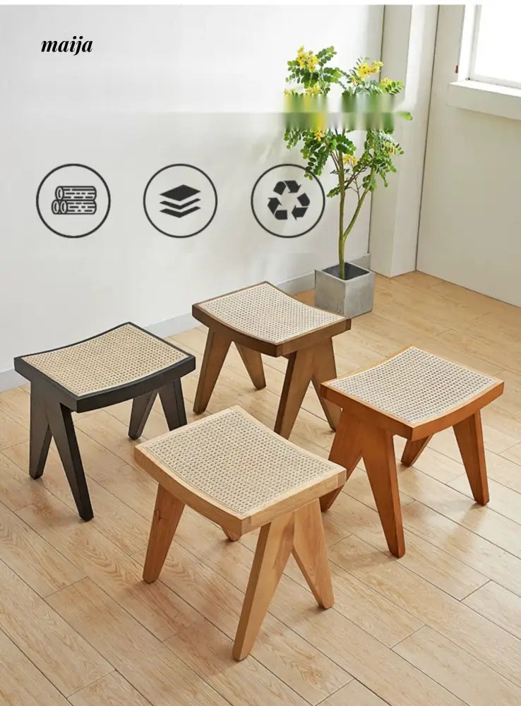 19 DREAM SPACE Japanese Entryway Shoe Stool from 19 DREAM SPACE