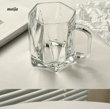 BANKE Diamond Hexagonal Transparent Coffee Glass Cup from BANKE