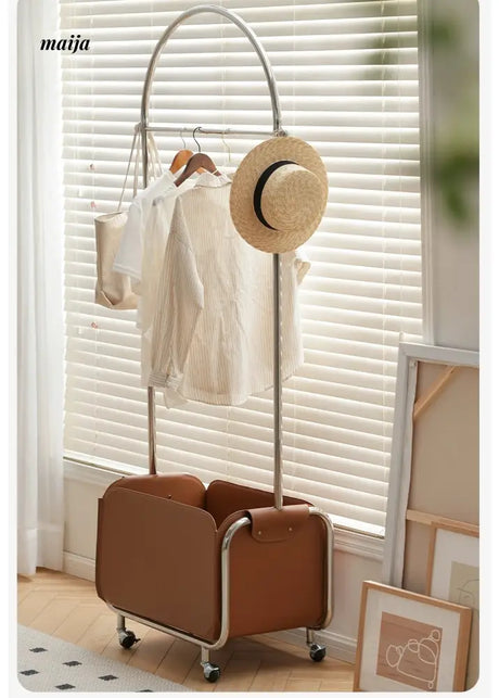 LOWERLEFT Stainless Steel Leather Coat Rack from Lower Left