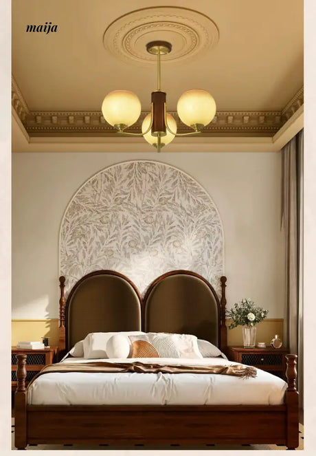 NANCY Copper Walnut Chandelier Art Design from NANCY