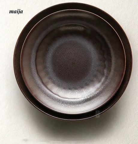 JOTO Japanese Round Plate Creative Retro Tableware from JOTO