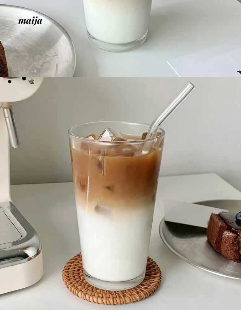 BANKE Straw Glass Milk Coffee Drinking Cup from BANKE