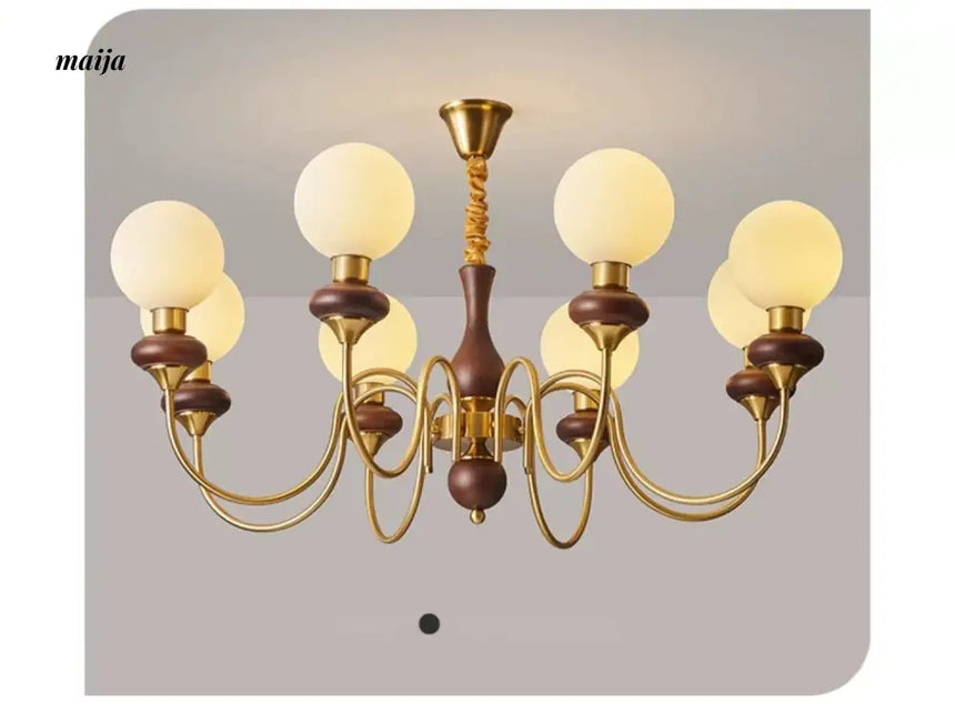 NANCY Retro Walnut Living Room Chandelier Eye Protection from HOBBYTREE