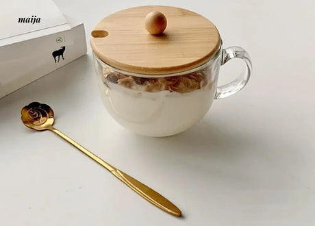 BANKE Wide Mouth Glass Oat Breakfast Bowl from BANKE
