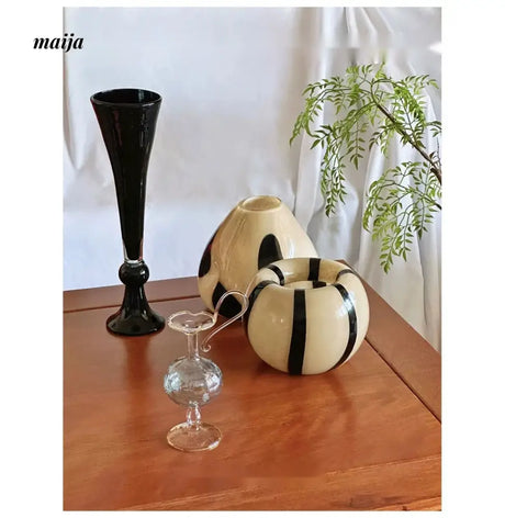 GUIFOU Glazed Line Glass Vase Set from GUIFOU