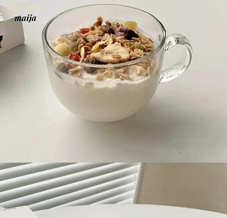 BANKE Wide Mouth Glass Oat Breakfast Bowl from BANKE