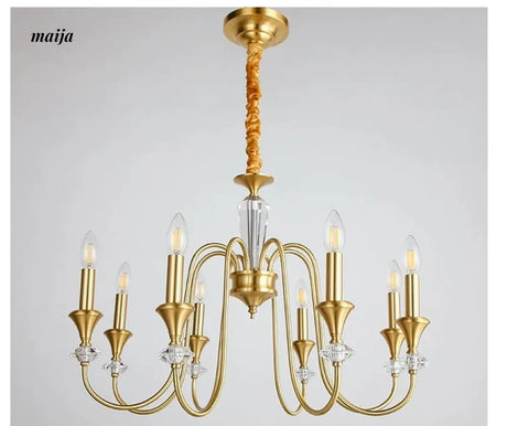NANCY All-Copper French Retro Crystal Living Room Lamp from NANCY