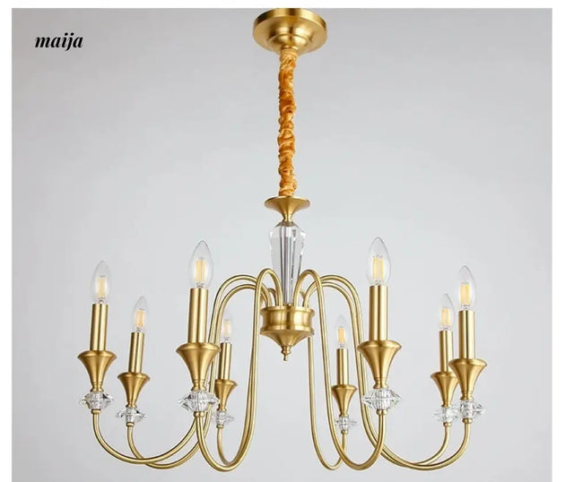 NANCY All-Copper French Retro Crystal Living Room Lamp from NANCY