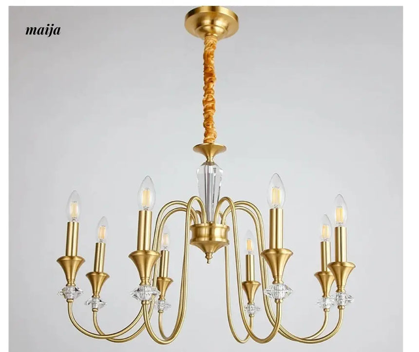 NANCY All-Copper French Retro Crystal Living Room Lamp from NANCY