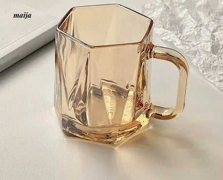 BANKE Diamond Hexagonal Transparent Coffee Glass Cup from BANKE