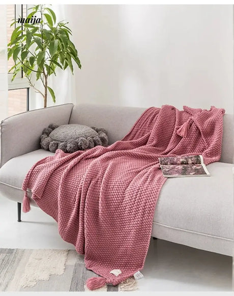 MAN YUE HOME Scandinavian Knitted Sofa with Duvet for Sleep from MAN YUE HOME