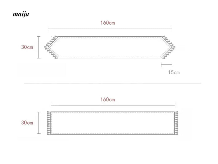 Daisy Cotton Linen Table Runner from Licocoon