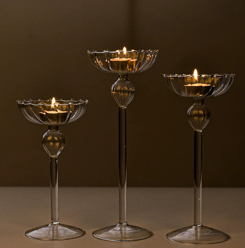WII Handmade Blown Glass Candlestick from WII