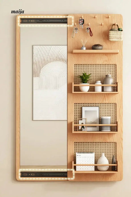 ALING Slideable Solid Wood Rack Plus Full Length Mirror from maija
