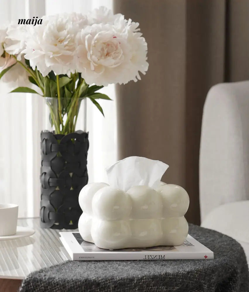 Marshmallow Ceramic Tissue Box from maija