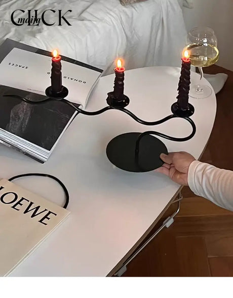CLICK Retro Candlestick Iron Decor for Homestays from CLICK