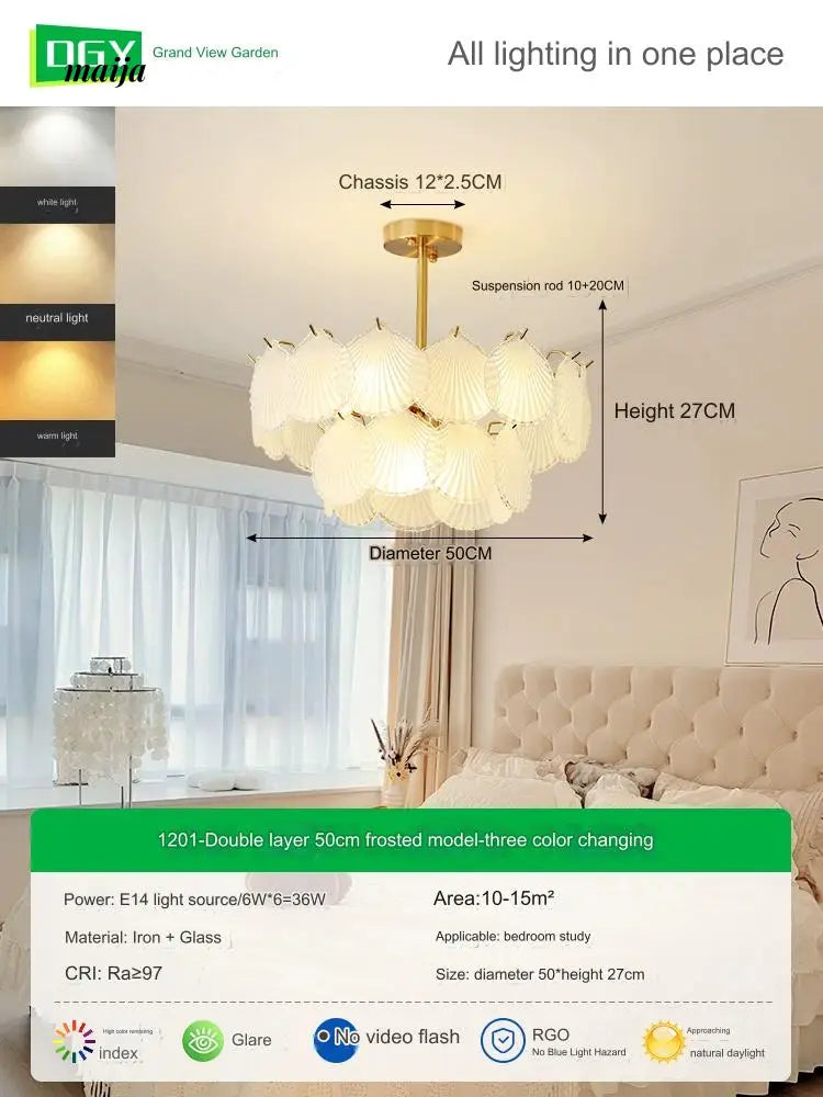 GVG Crystal Scallop Shell Ceiling Lamp from Kaiyashi