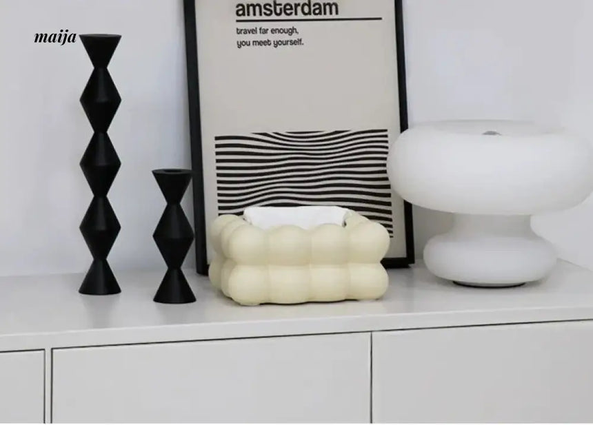 COLOURHUNTER Glossy Black Scandinavian Silver Retro Candle Holder from maija