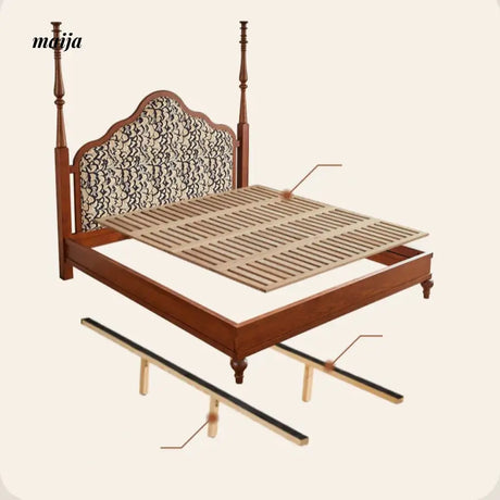 DOSMARS Evelyn Allory Wood Solid Bed from DOSMARS