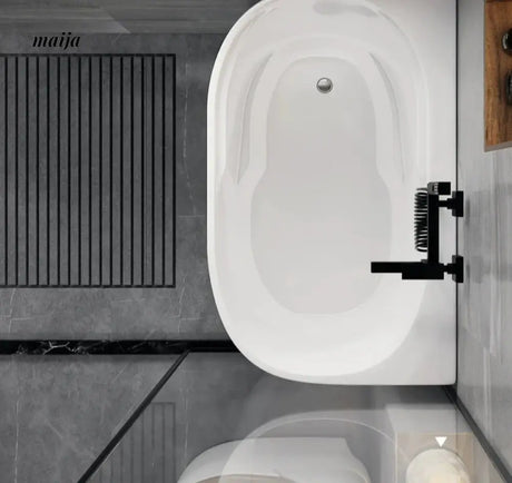 Mini Freestanding Rounded Outer Edge Acrylic Bathtub from maija
