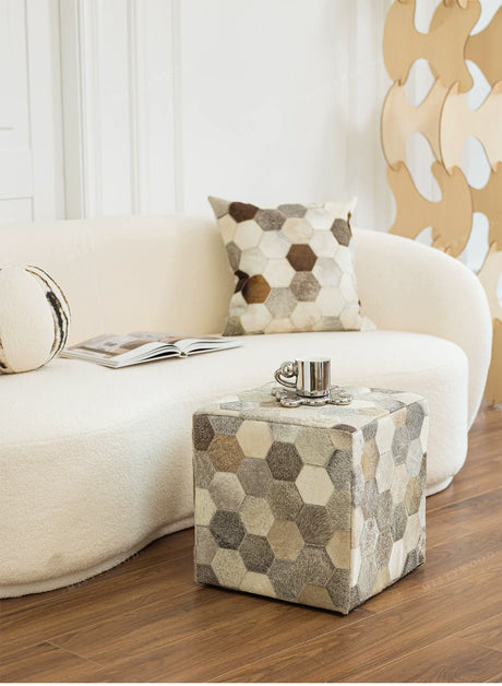 MISTYWOOD Hexagonal Cow Silk Makeup Stool from MISTYWOOD