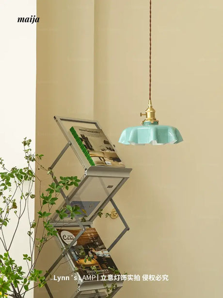 LYNN Cream Brass Retro Ceiling Lamp from Lynn's Lamp