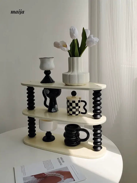 LIVETAI Retro Wood Cup Storage Desktop Rack from maija