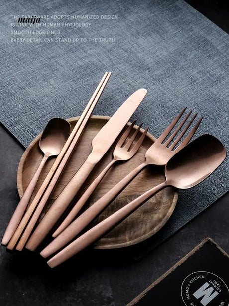 Bronze Steak Knife and Fork Set from KIMACHI