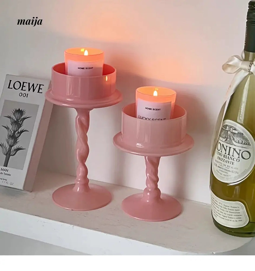 CLICK Fuchsia Spiral Candle Handmade for Valentine's Day from CLICK