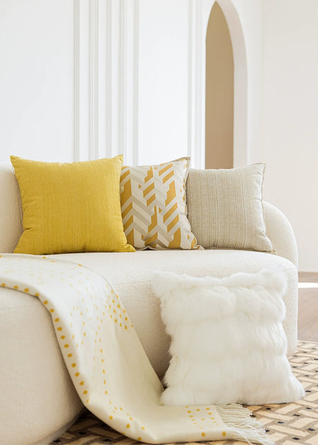 MISTYWOOD Yellow Pillow with True Fox Wool Cover from MISTYWOOD
