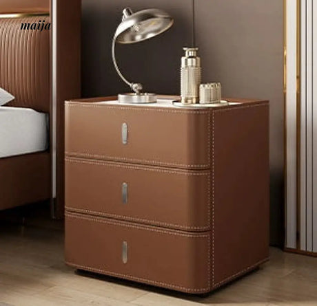 Matteo Leather Wrapped Bedside Table from maija