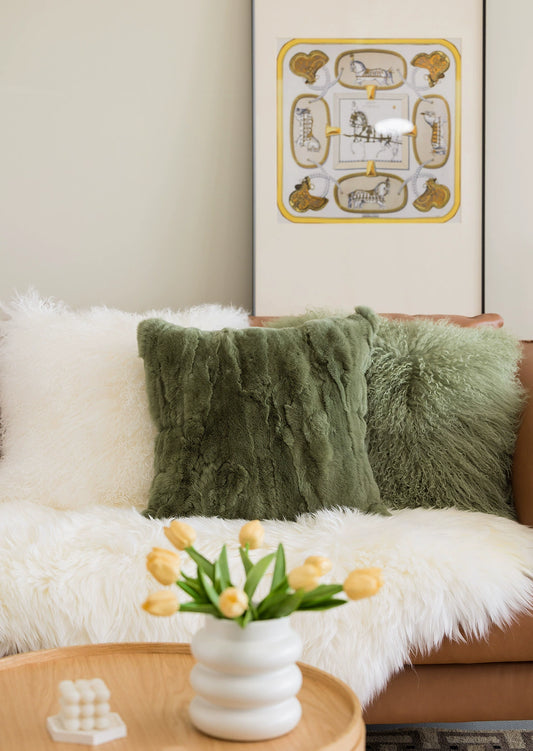 MISTYWOOD Green Beach Rabbit Velvet Cushion from maija