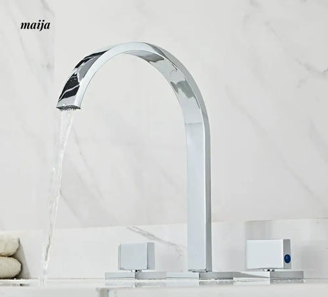 Bronze Waterfall Three Piece Basin Faucet from Kaiyashi