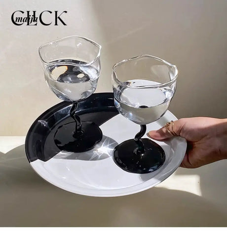 CLICK Irregular Retro Cocktail Glass Twisted Handle from CLICK