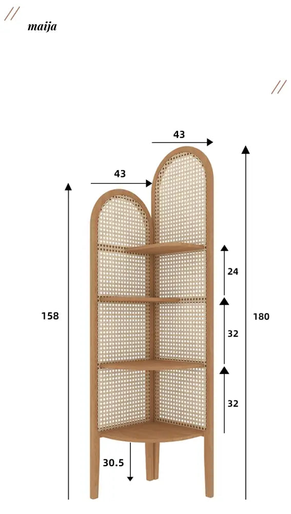 HARUNO Amy Rattan Corner Display Shelf from maija