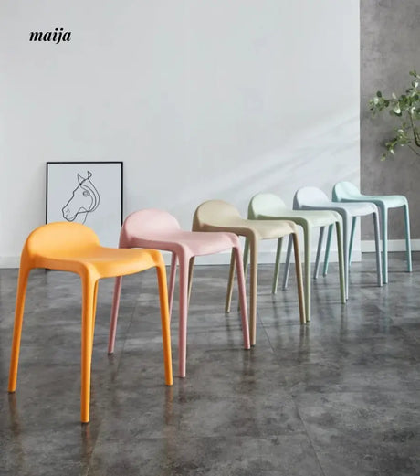 (Set of 2) Low Backrest Pastel Colour Dining Chair from Yishengtao