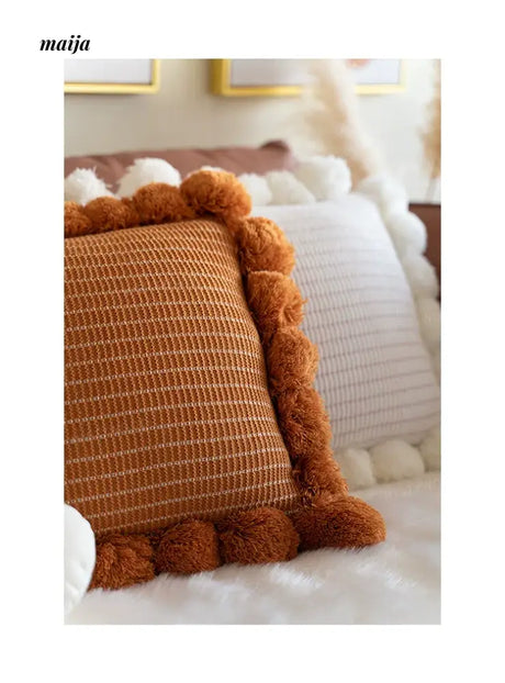 MISTYWOOD Orange Weaved Sofa Pillow from MISTYWOOD